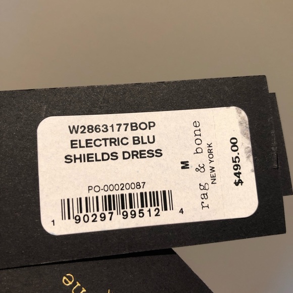 RAG & BONE Shields Long Sleeve Mini Dress in Electric Blue Size Medium - Picture 12 of 13